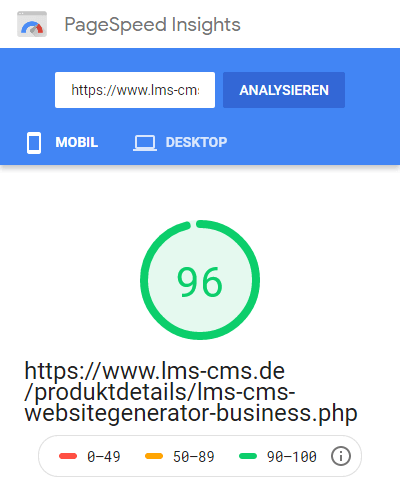 Pagespeed mobil (Seite 2, Webseite)
